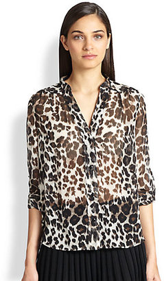 Diane von Furstenberg Harlow Leopard-Print Silk Blouse