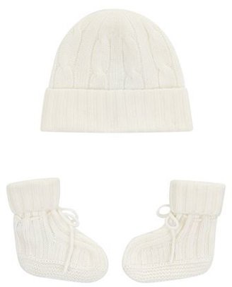 Polo Ralph Lauren Cable Knit Cashmere Hat and Booties