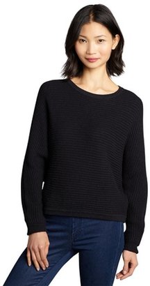 BCBGMAXAZRIA black  ribbed knit dolman sleeve 'Camille' cropped sweater