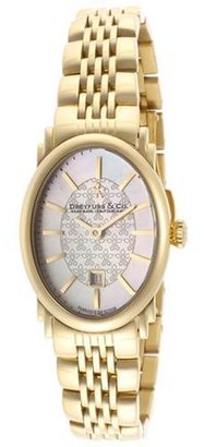 Dreyfuss & Co Women's White MOP Dial Gold Tone Ion Plated stainless Steel