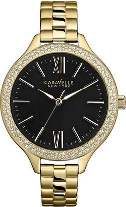 JCPenney CARAVELLE, NEW YORK Caravelle New York Womens Slim Gold-Tone Bracelet Watch 44L126