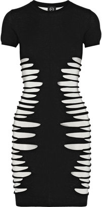 McQ Slash-effect stretch-knit dress
