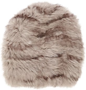 Barneys New York Fur Slouchy Beanie-White