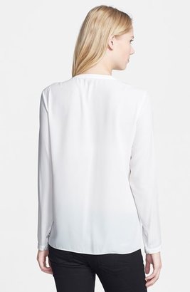 Vince Camuto Ruffle Front Collarless Blouse