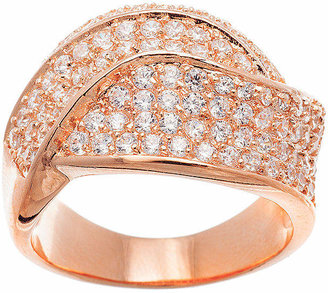 FINE JEWELRY 18K Rose Gold Over Brass Cubic Zirconia Ring