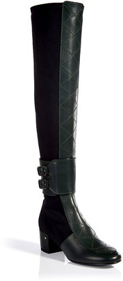Laurence Dacade Leather/Stretch Crepe Over-the-Knee Boots Gr. 40
