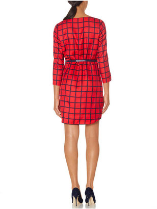 The Limited Belted Grid Print Dress