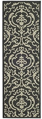 Safavieh Courtyard Collection CY2663-3908 Black and Sand Indoor/ Outdoor Runner (2'3" x 6'7")