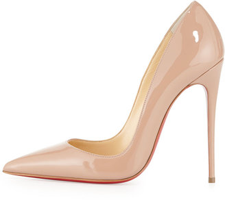 Christian Louboutin So Kate Patent 120mm Red Sole Pump, Nude