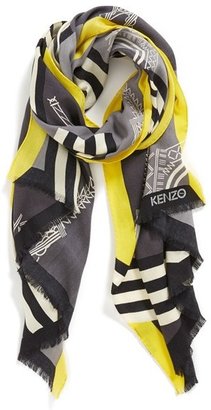 Kenzo 'Tour Eiffel' Wool & Silk Scarf