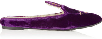 Marc by Marc Jacobs Sleeping Bunny velvet and faux shearling mule slippers