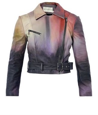 Mary Katrantzou Versicolour leather biker jacket