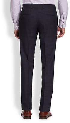Saks Fifth Avenue Modern-Fit Check Wool Trousers