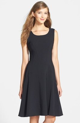 Maggy London Seamed Crepe Fit & Flare Dress