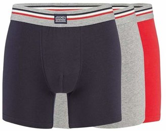 Jockey - Pack Of Three Red Navy And Grey Boxer Trunks