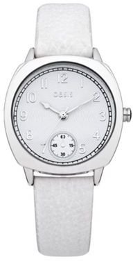 Oasis Ladies white leather strap watch