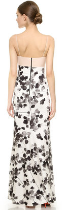 Narciso Rodriguez Watercolor Floral Silk Gown