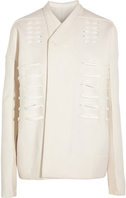Rick Owens Lace-detailed wool and silk-blend coat