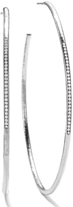 Ippolita Sterling Silver Hoop #5 Earrings with Diamonds (0.33ctw)