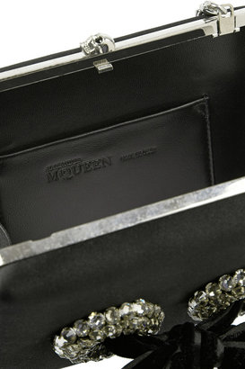 Alexander McQueen Embellished satin box clutch
