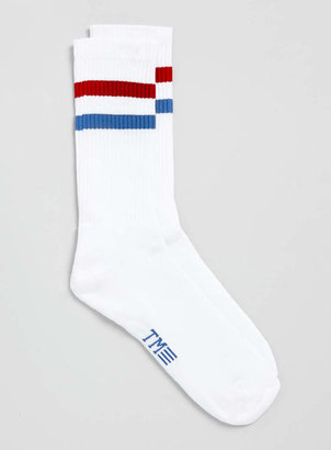 Topman White and Red Stripe Tube Sport Socks