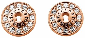 Guess - Rose Gold Plated Earrings With Circular Swarovski Crystal Accents Ube71331