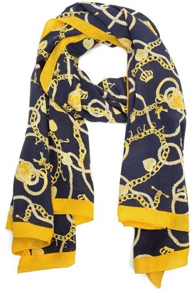 Juicy Couture Chain Print Silk Oblong Scarf