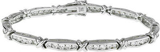 Fine Jewelry DiamonArt Cubic Zirconia Sterling Silver X Link Bracelet
