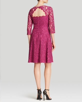 Adrianna Papell Dress - Three Quarter Sleeve Lace Fit and Flare