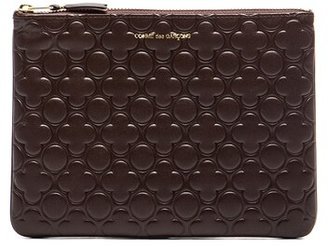 Comme des Garcons Clover Embossed Pouch in Brown