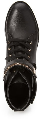 Forever 21 Buckled Lace-Up Booties