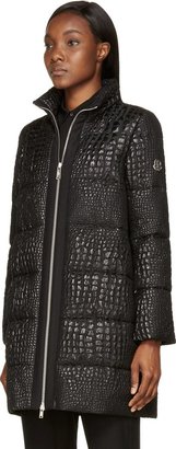 Moncler Gamme Rouge Black Alligator Patterned Puffer Coat