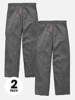 Top Class Boys School Uniform Trousers (2 Pack)