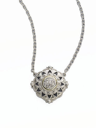 Judith Ripka Windsor White Sapphire, 18K Yellow Gold & Sterling Silver Pendant Necklace