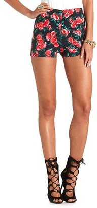 Charlotte Russe Floral Print High-Waisted Shorts