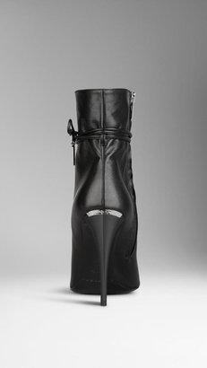 Burberry Bow Detail Peep-Toe Ankle Boots