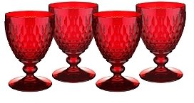 Villeroy & Boch Boston Claret Glass, Red, Set of 4