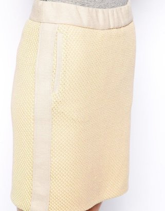 See by Chloe Stretch Mini Sweat Skirt with Neon Stitch