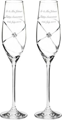 Swarovski Personalised Infinity Diamante Champagne Flutes with Elements