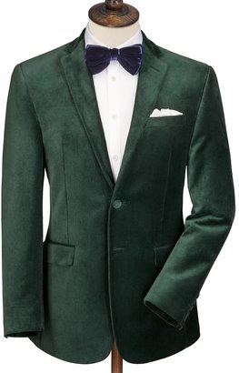 Charles Tyrwhitt Bottle green velvet slim fit jacket
