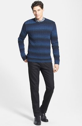 John Varvatos Cable Knit Crewneck Sweater