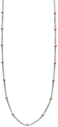 Giani Bernini Sterling Silver and 18k Gold over Sterling Silver Necklace, 18" Bead Chain Necklace