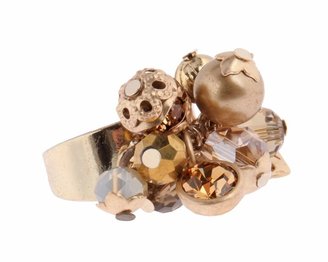 Martine Wester Golden Pearls Adjustable Cluster Ring