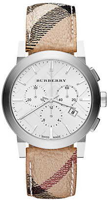 Burberry Check Stainless Steel Chronograph Watch