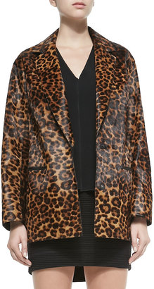 Rag and Bone 3856 Rag & Bone Sigrid Leopard-Print Calf Fur Coat