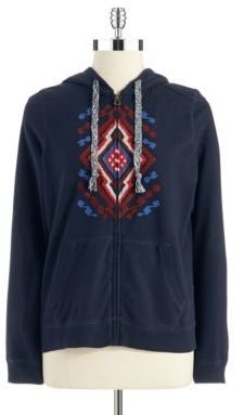 Lucky Brand Geo Embroidered Hoodie