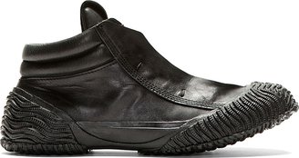 MA Julius Black Leather Wave Tread Sneakers