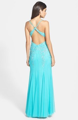 Sean Collection Embellished Chiffon Tank Gown