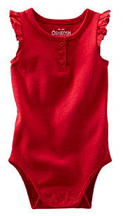 Osh Kosh OshKosh BGosh Baby Girls' Red Knit Flutter Sleeve Bodysuit