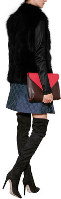 Barbara Bui Leather Jacket with Fox Fur